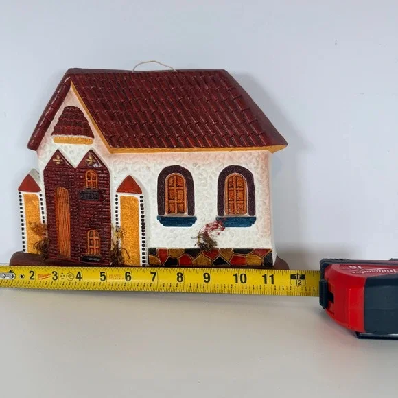 Hand Painted Ceramic House Wall Plaque Rustic Farmhouse Decor Vintage Style - Picture 5 of 9